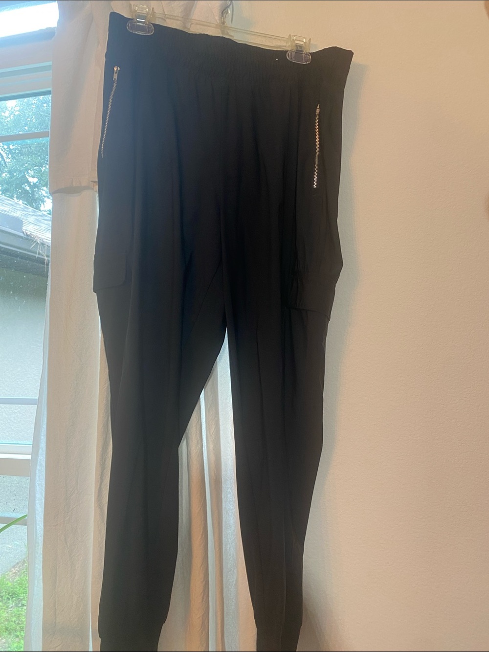 Old Navy Black Cargo Jogger Pants with Zipper Details